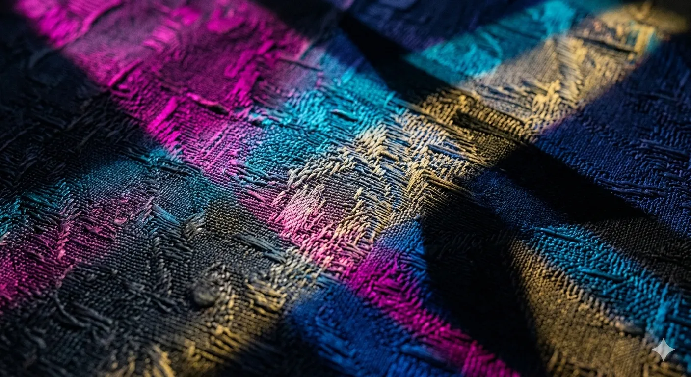 Detailed close-up of fabric texture